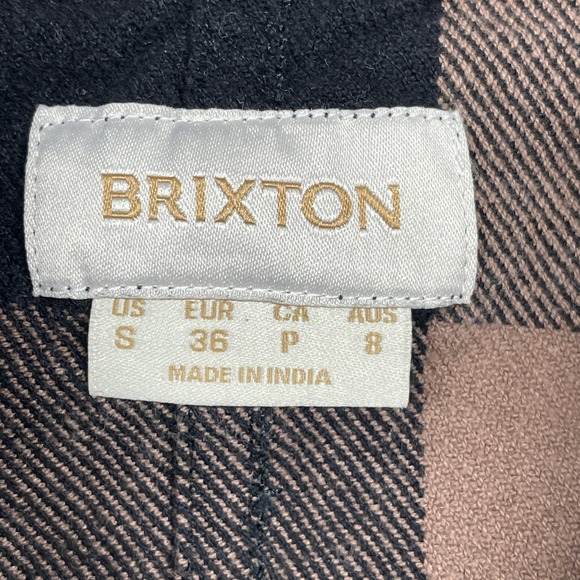 Brixton Buffalo Womens Cropped Plaid Flannel Shirt Brown Black Button Up Size S - Picture 6 of 9